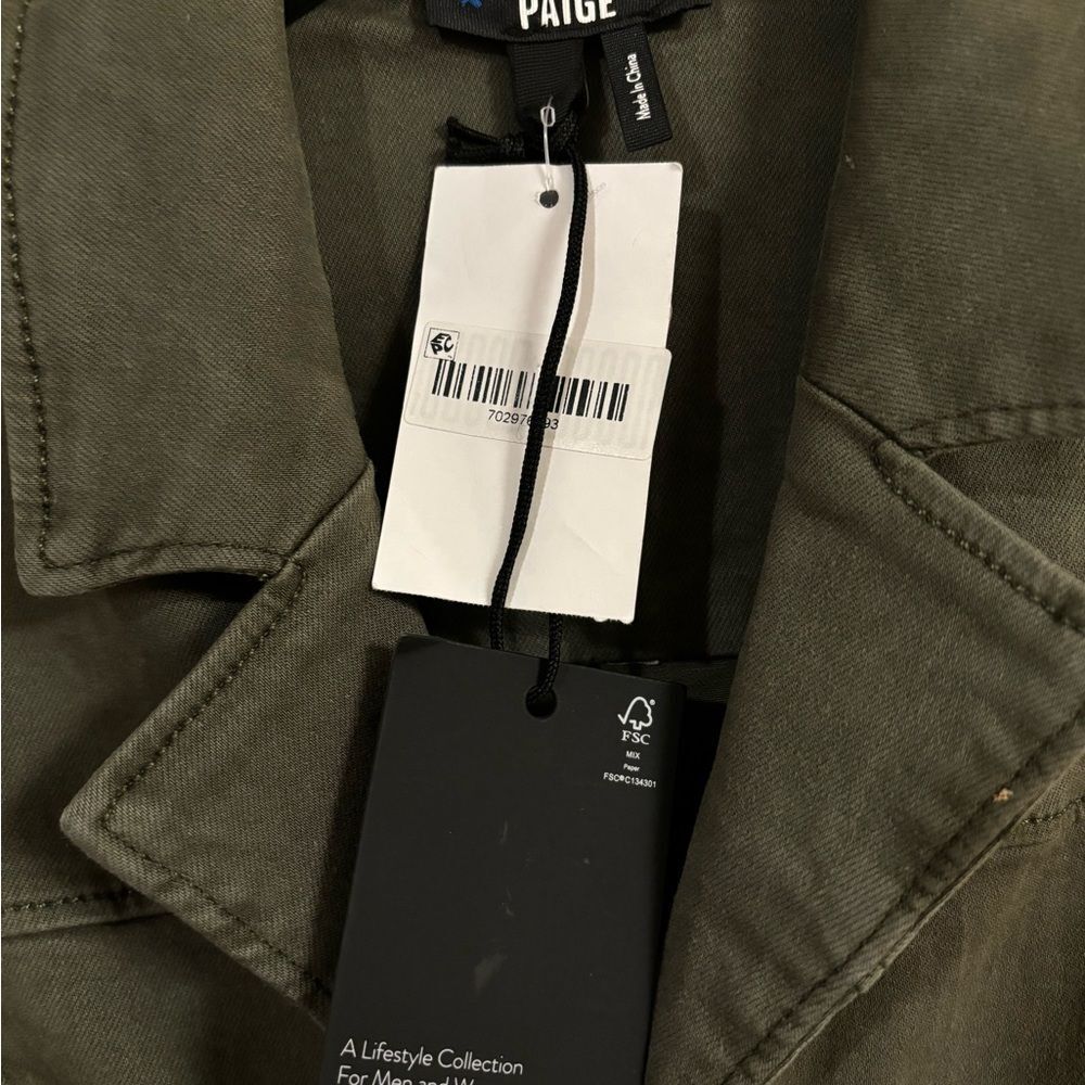 PAIGE Anessa Long Sleeve Jumpsuit in Vintage Brushed Olive NWT - Picture 6 of 8